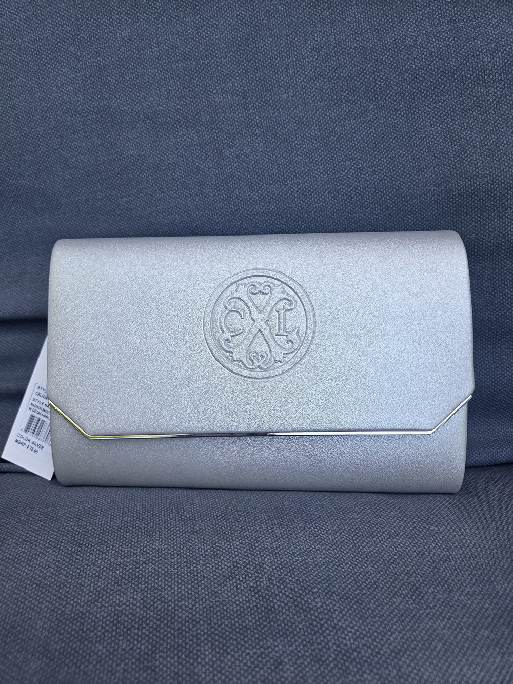 Silver Clutch Shoulder Evening Bag Wedding Purse Bridal